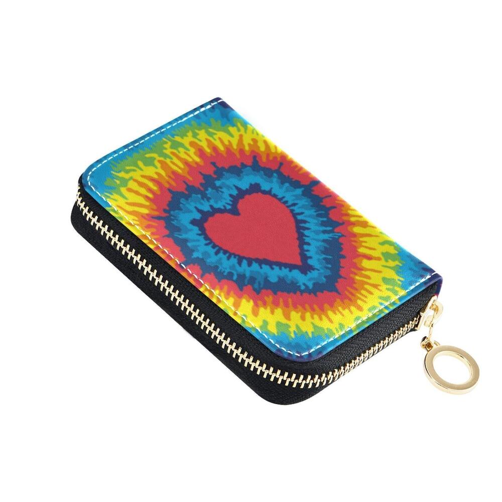 3202 Credit Card Wallet Tie Dye Zipper Business Card Holder Compact Card